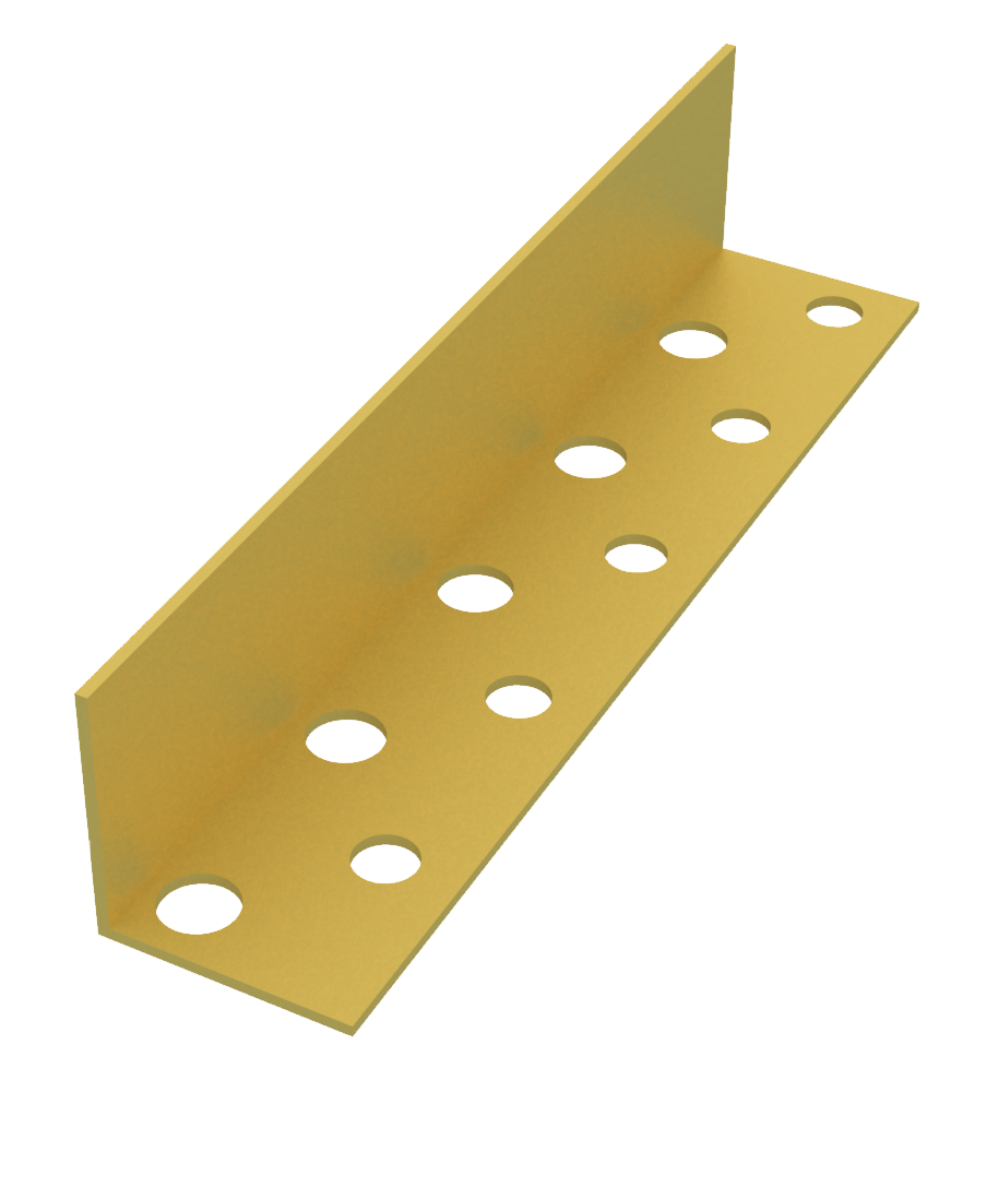 Messingwinkel, massiv, gelocht 2 / 3 mm