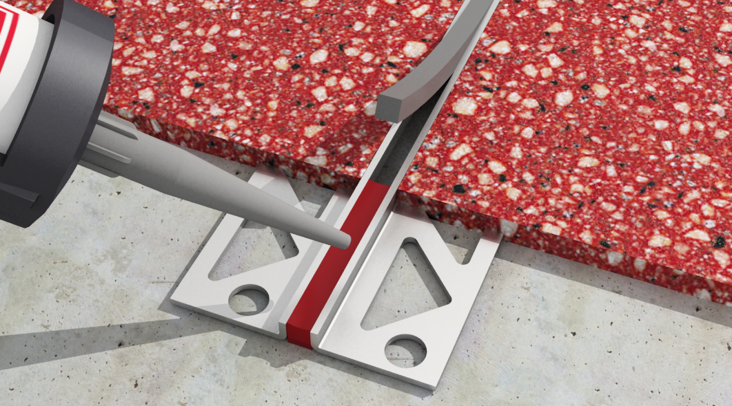 Überschleifbare Dünnbettprofile aus Aluminium für Microterrazzo