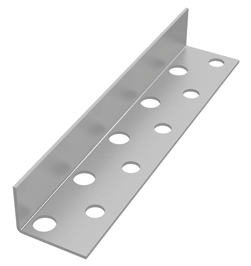 Stahlwinkel, verzinkt massiv, gelocht 3 / 4 mm