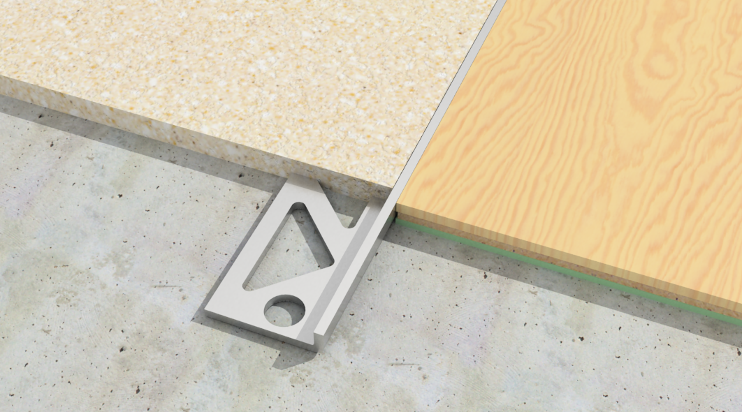 Überschleifbare Winkelprofile aus Aluminium für Microterrazzo 