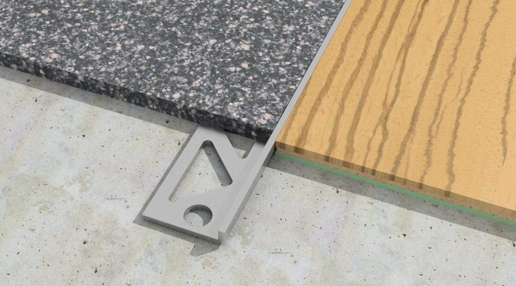 Überschleifbare Winkelprofile aus Edelstahl für Microterrazzo 